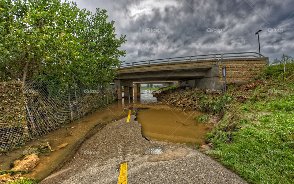 Flood damage on a bicycle trail near Airport Road.  Photo taken in Middleton, WI on 8/21/18.