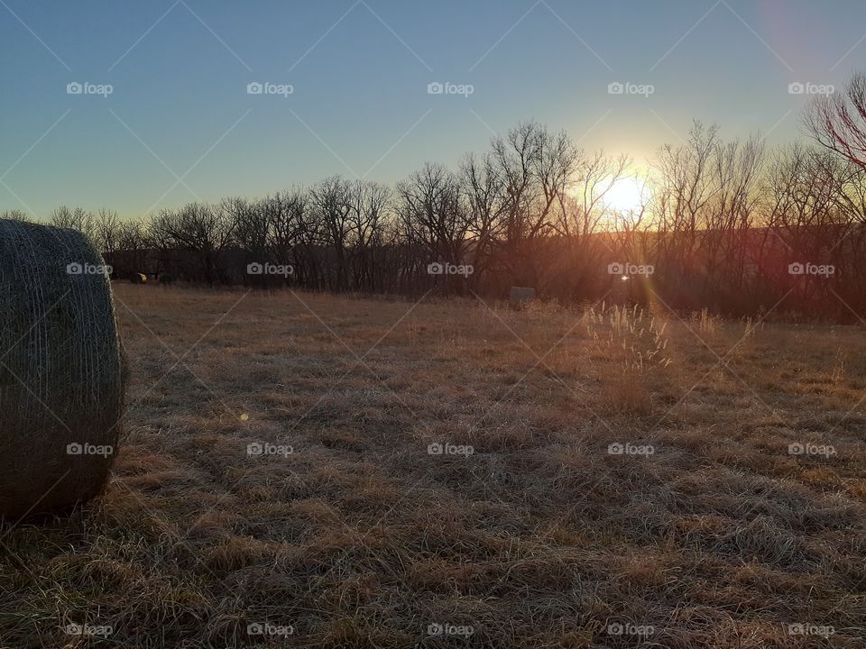 Hay Bale Sunset