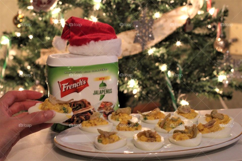 Deviled eggs for Christmas with French’s