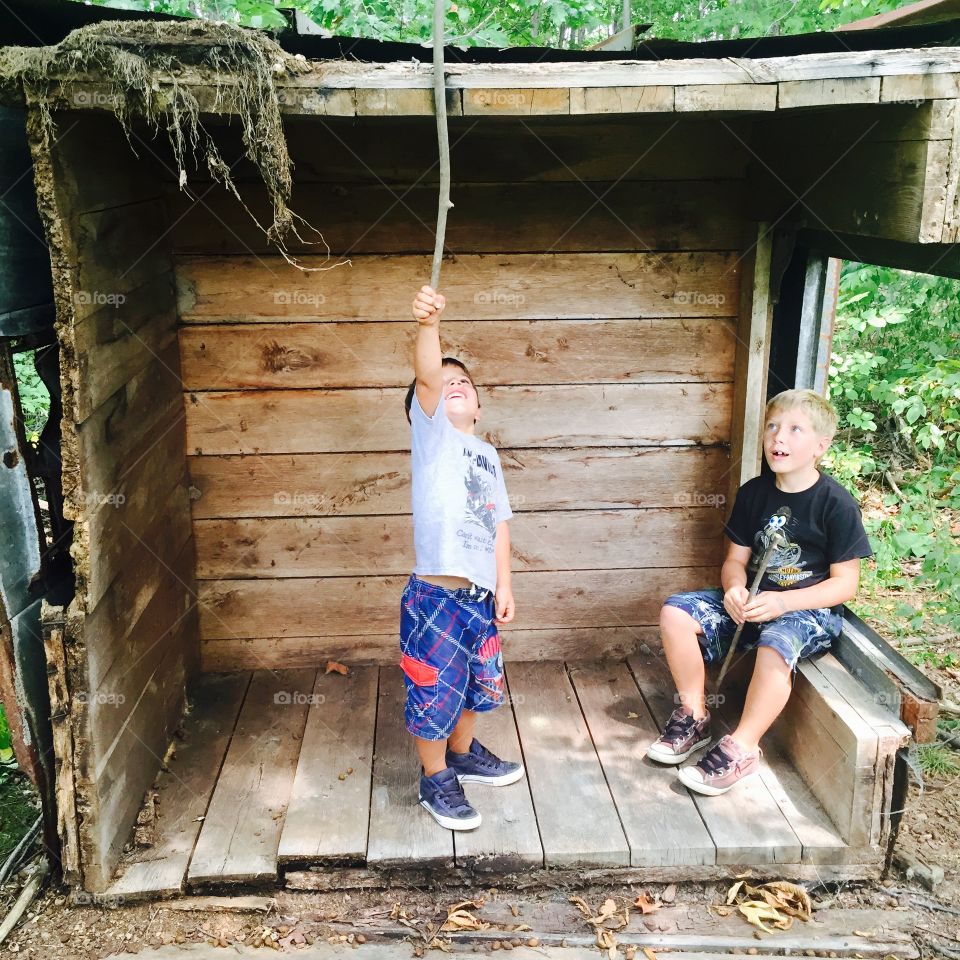 People, Family, Wood, Child, Man