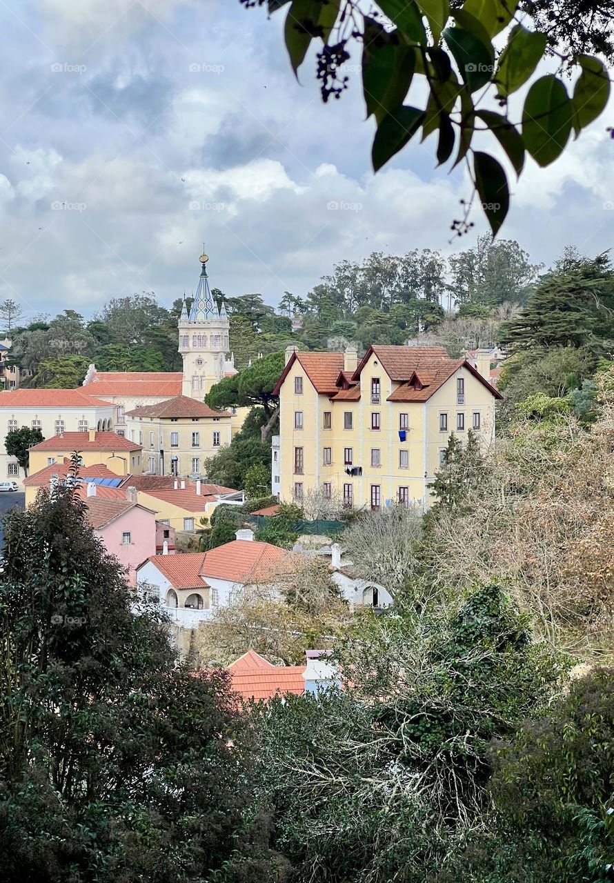 City Hall and colourful buildings in Sintra Portugal 