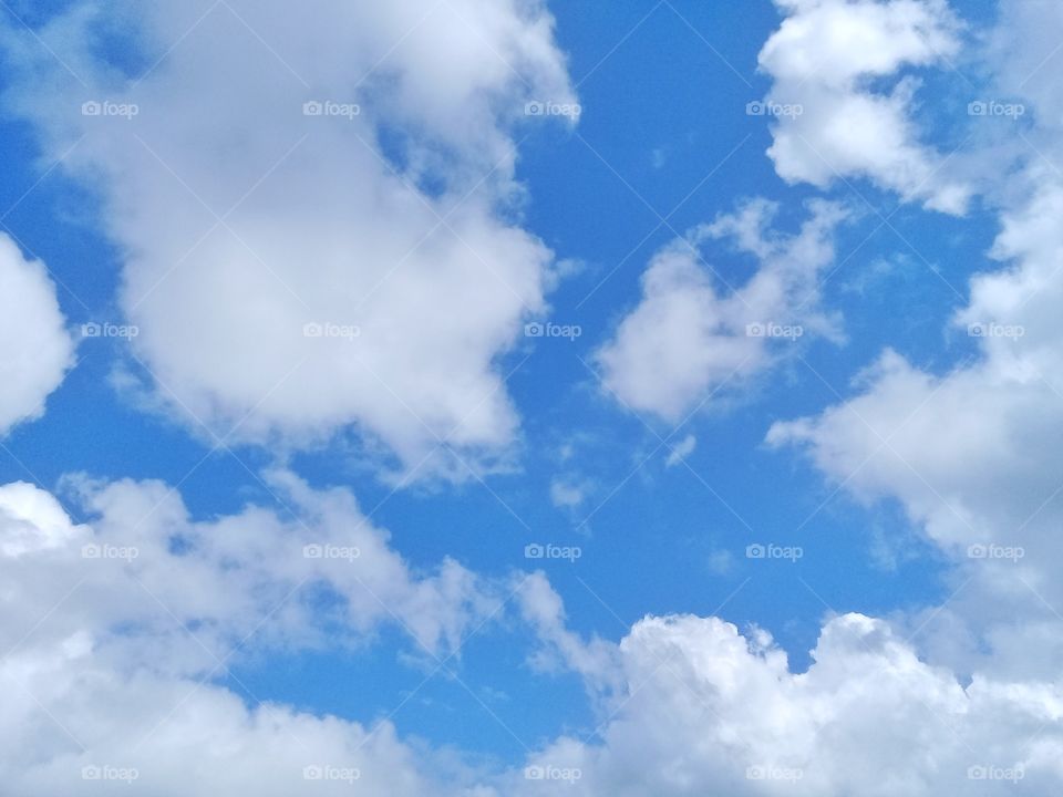 Blue sky with white clouds