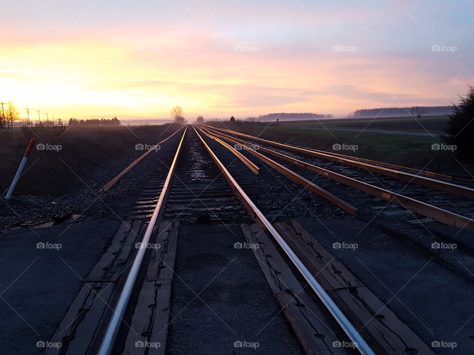 Tracks at sunrise