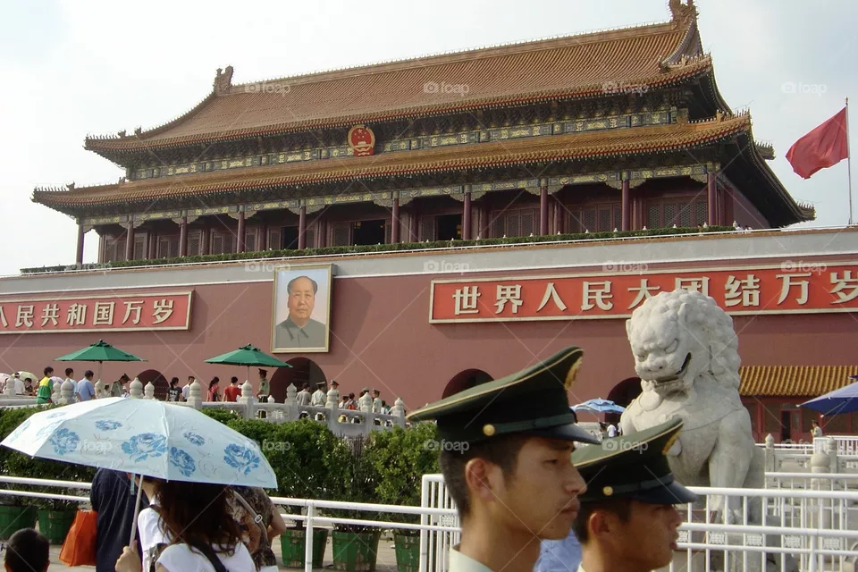 Tian anmen square during 2008 Olympic Games in China