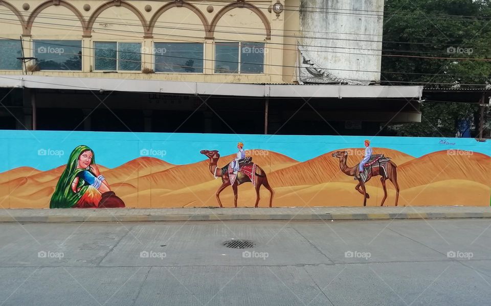 Graffiti | Wall Art | Beautiful Street Wall Painting | Camels Painting