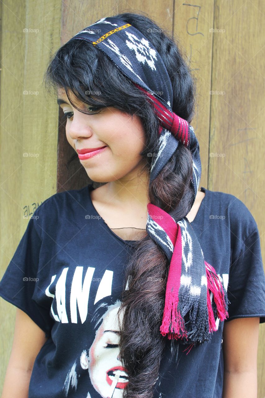 Ocha's hair with ikat wave from Ende, Flores Island, Indonesia.