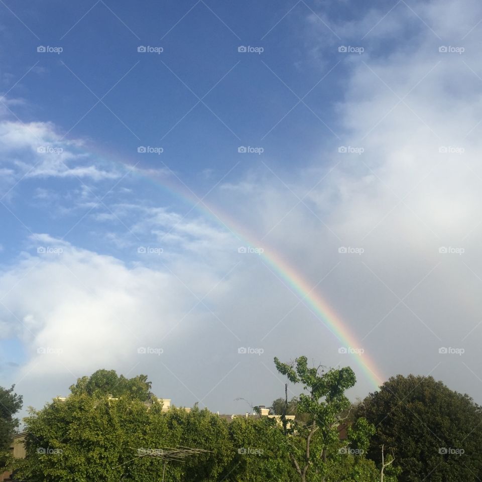 Clouds away . Rainbow at work makes the day better 