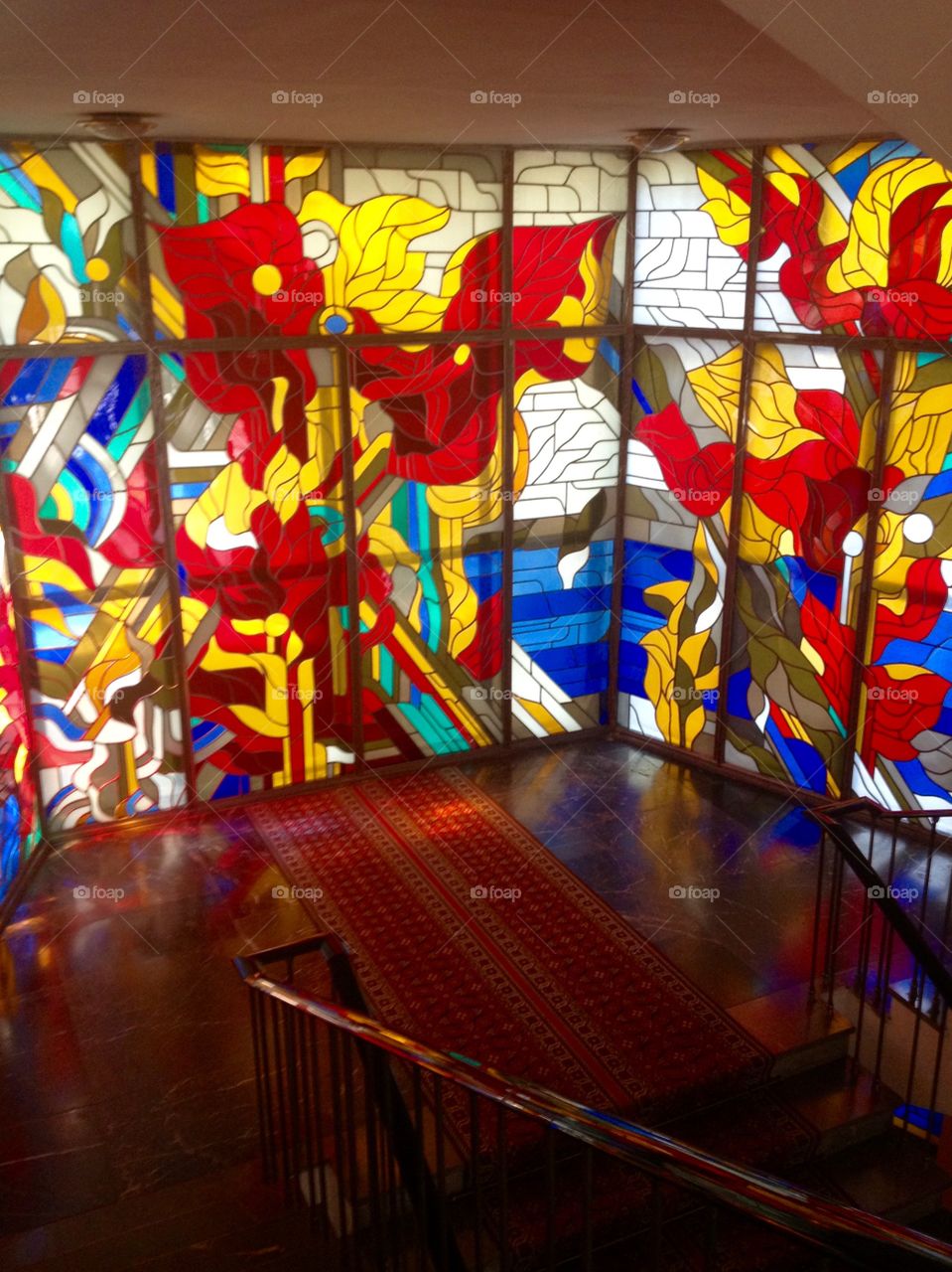 Stained glass windows in soviet style