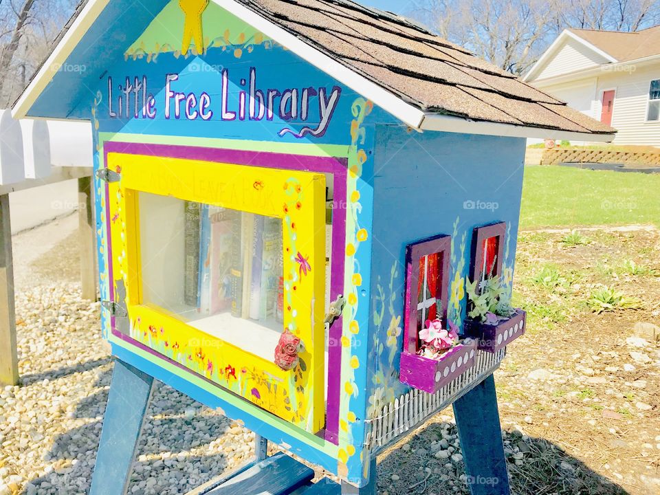 Picking out a book from this very colorful Little Free Library sitting along side the road is good for your mind! 
