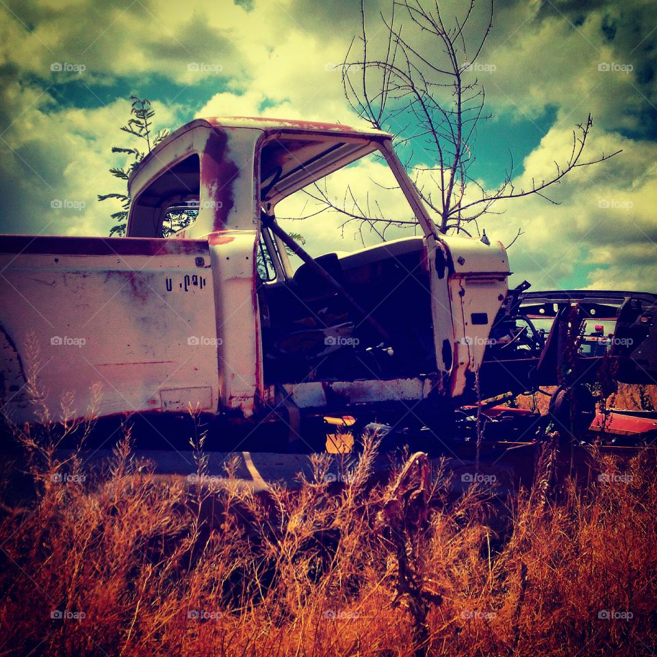 Abandoned Truck in field