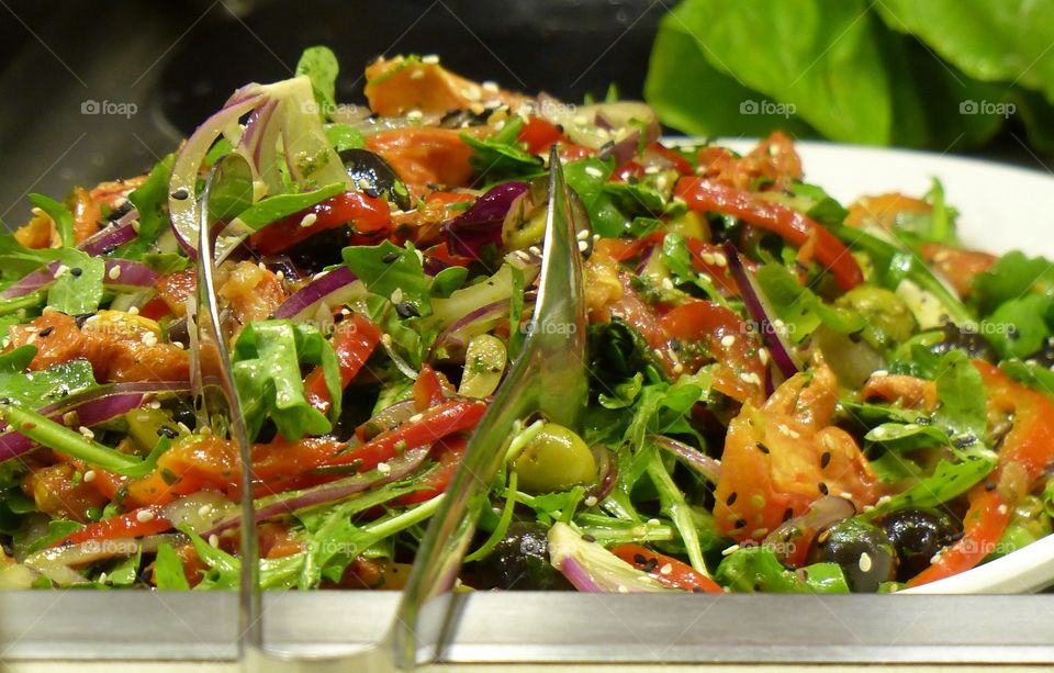 Colorful healthy nutritious salad