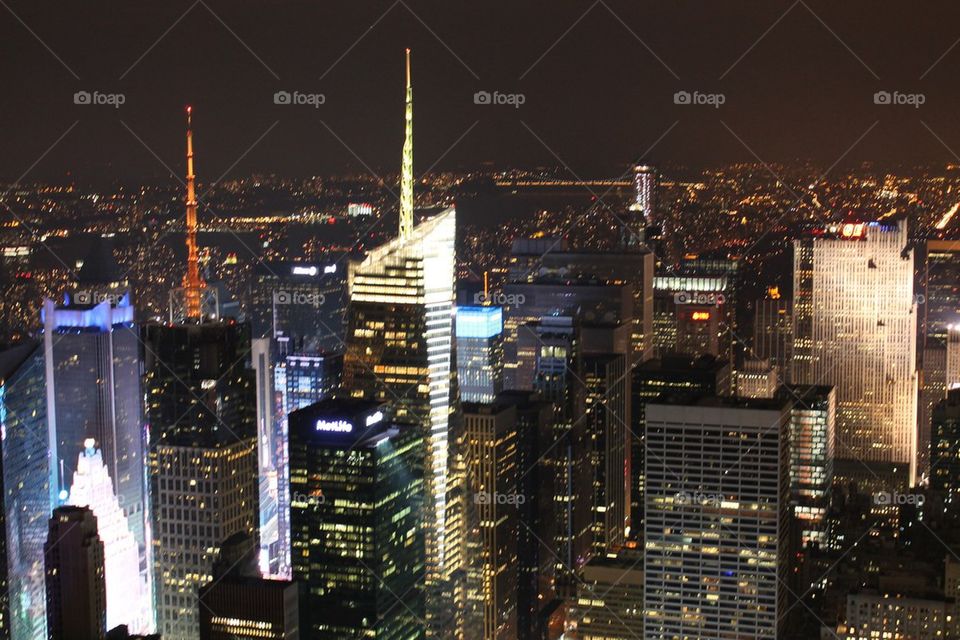 Night skyline of New York 
