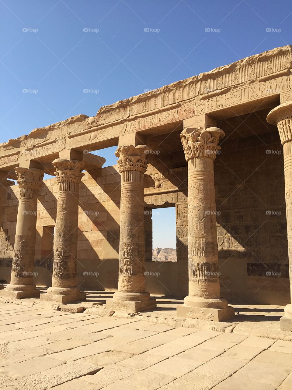 Pillars in Ancoent Egyptian Temple 