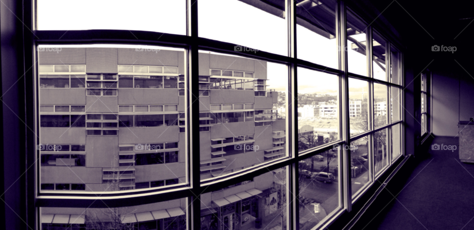 city windows panorama black and white by pcar773