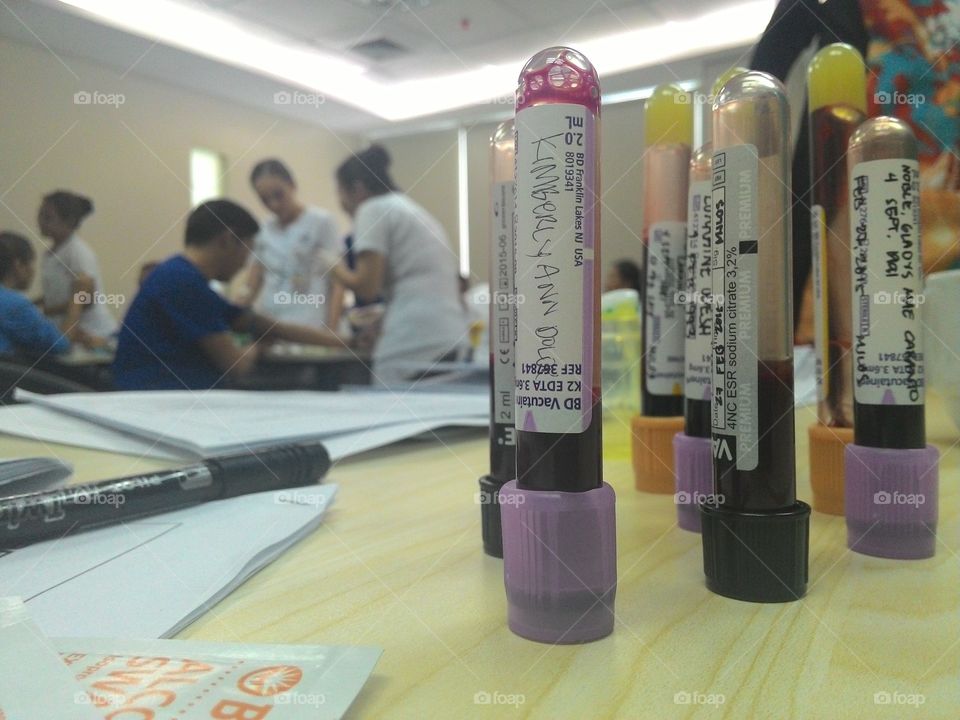 Nurse-Phlebotomist. This was taken during my practical exam for phlebotomy training at the hospital I work in presently.