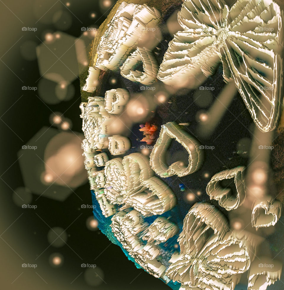 light globe abstract in 3d and cosmic light