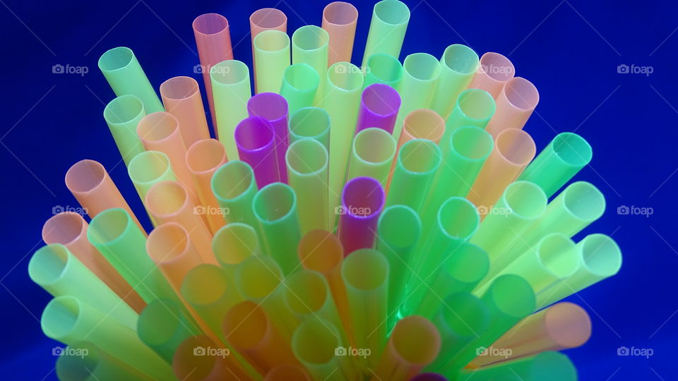 Neon drinking straws