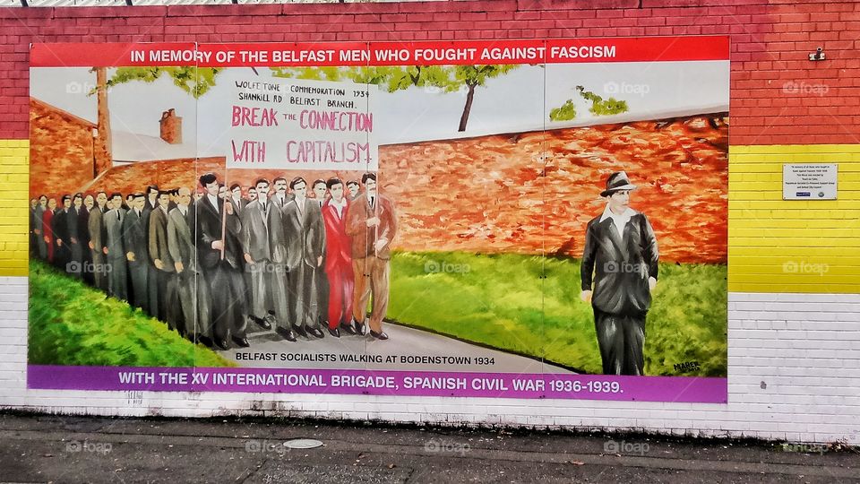 Historic and political mural in Belfast