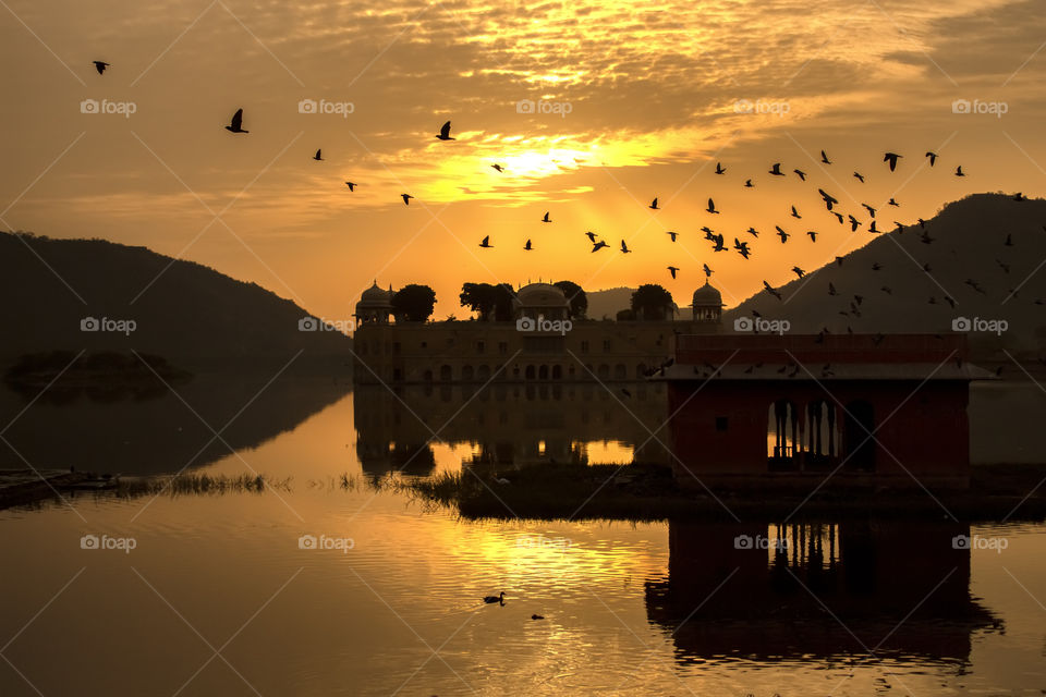 jal mahal palace at jaipur,india.( man sagar lake )