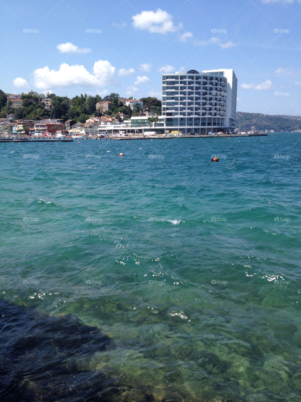beach ocean buildings sea by linhof