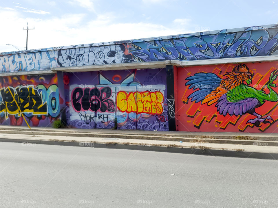 Colorful urban graffiti art
