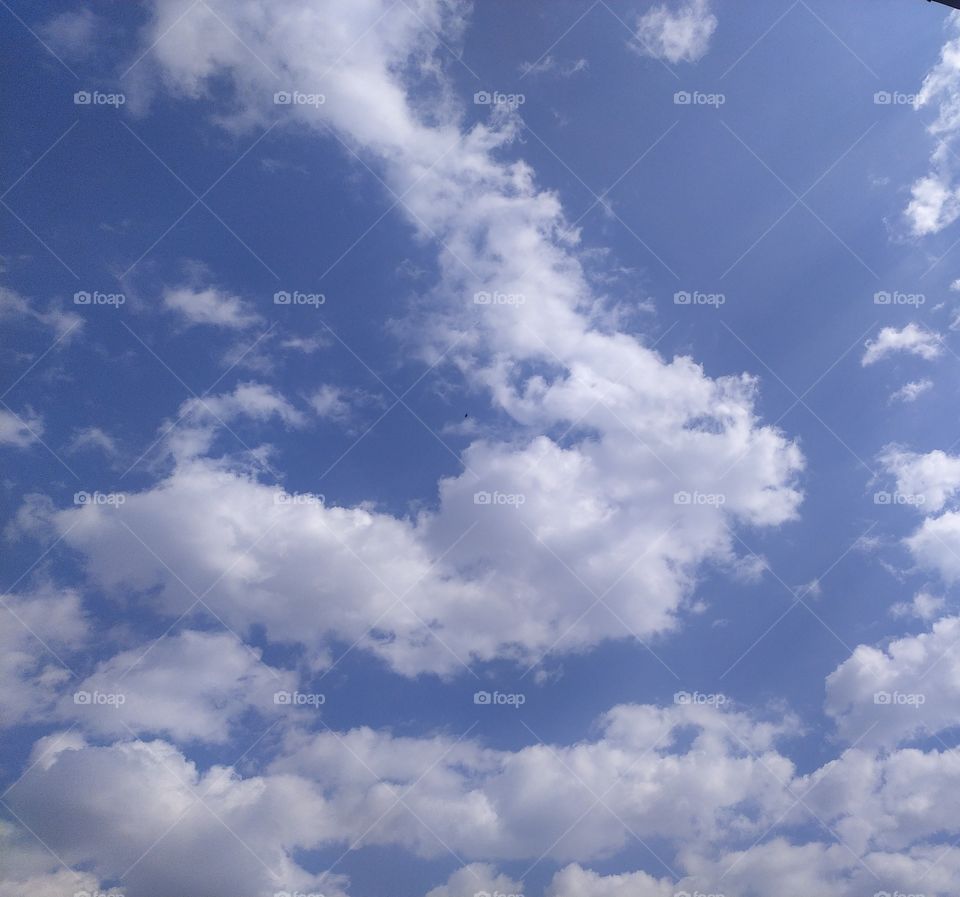 Clouds floating across a spring sky