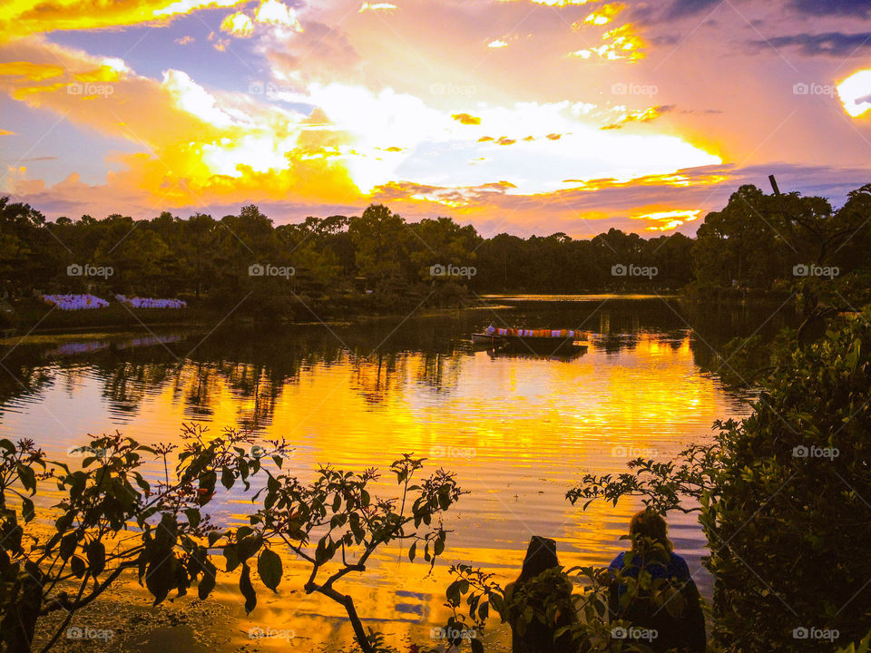 Sunset, Water, Dawn, Lake, No Person