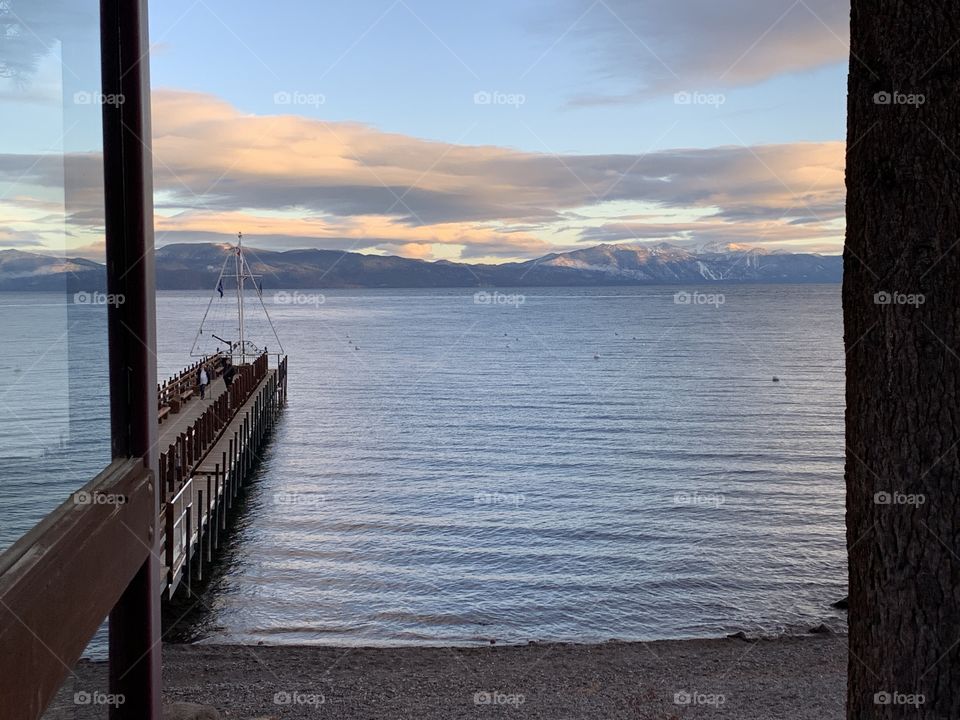 Enjoying the view of Lake Tahoe at GarWoods. 