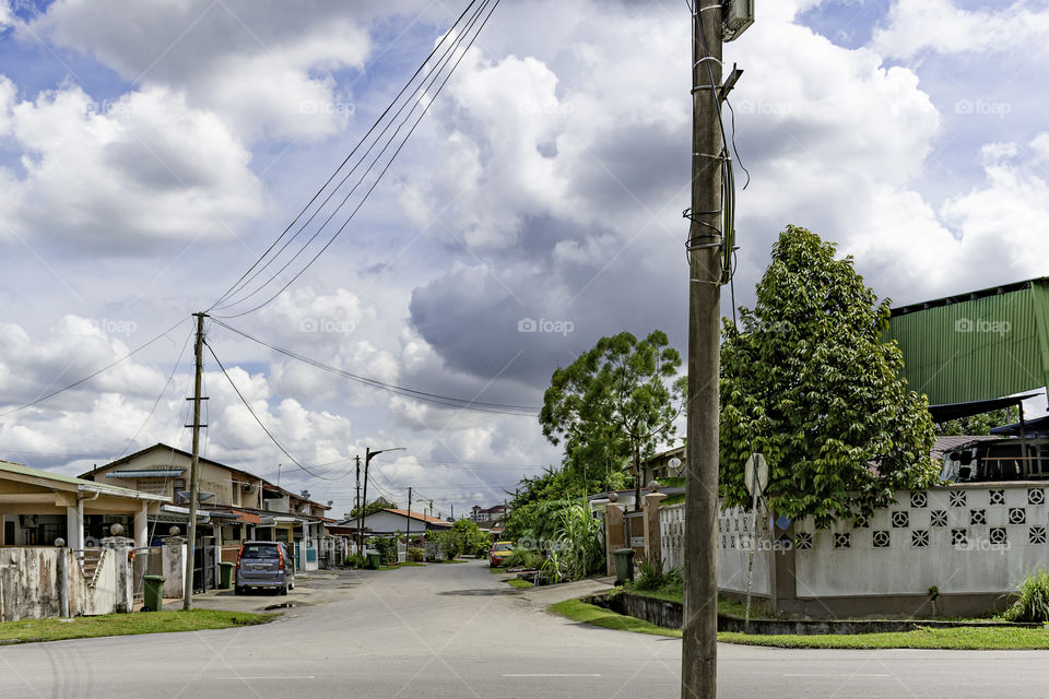 Beautiful scenery at housing estate in Malaysia