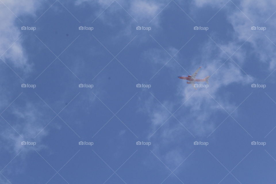 airplane in the clouds