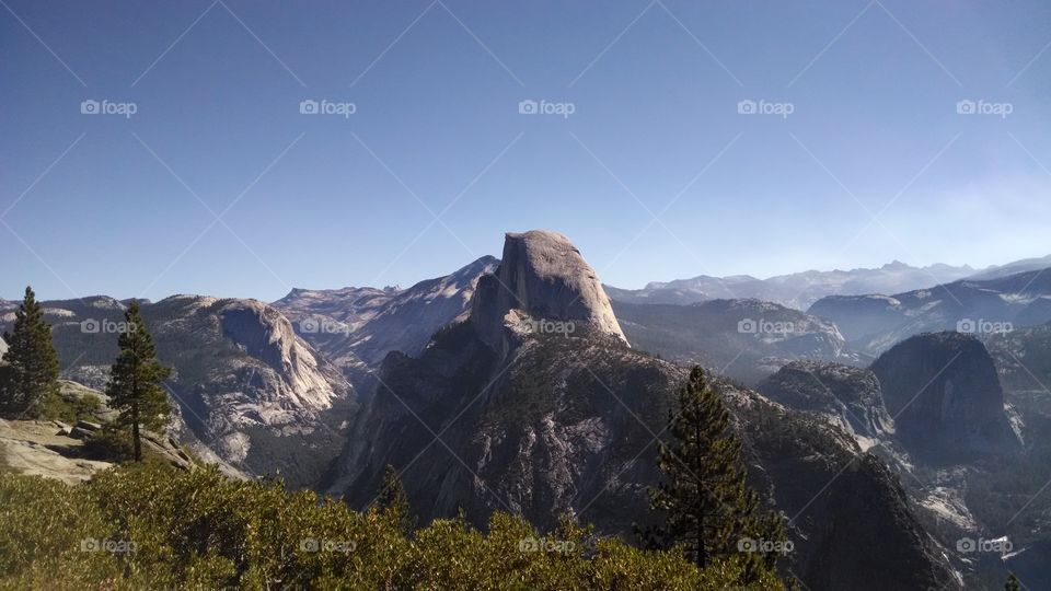 half dome. A photo of half dome taken from glacier point in Yosemite National Park