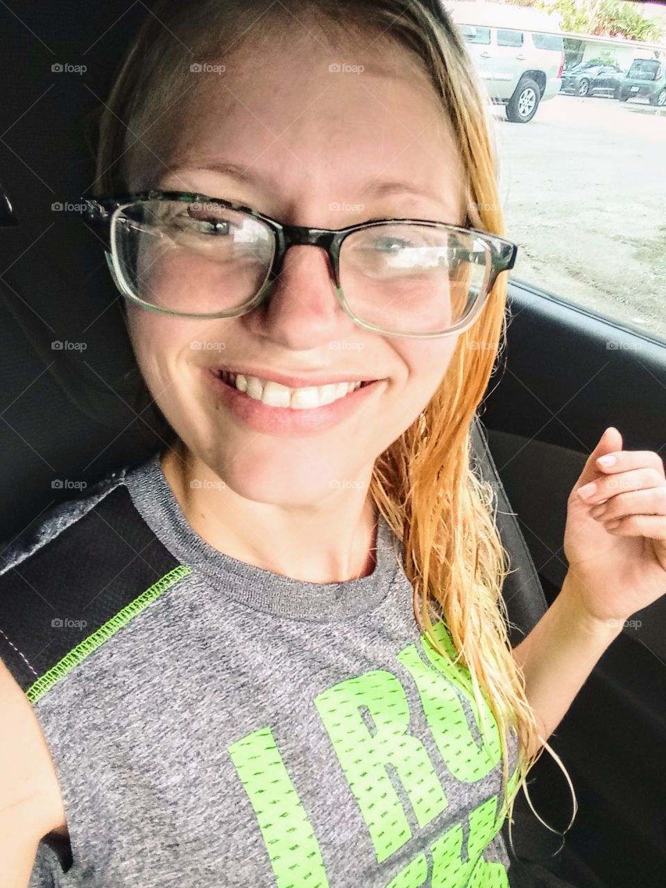 post workout car selfie