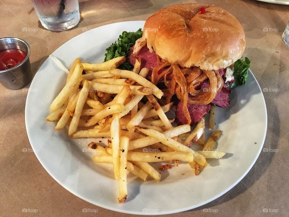 Loaded Cheeseburger and Fresh Cut Fries