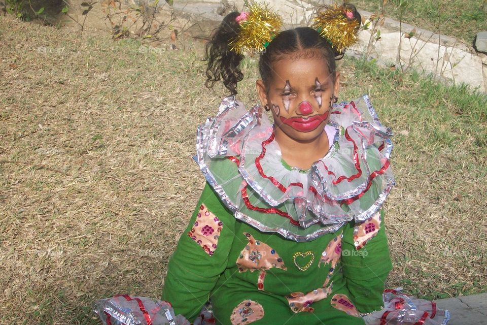 Girl in joker costume