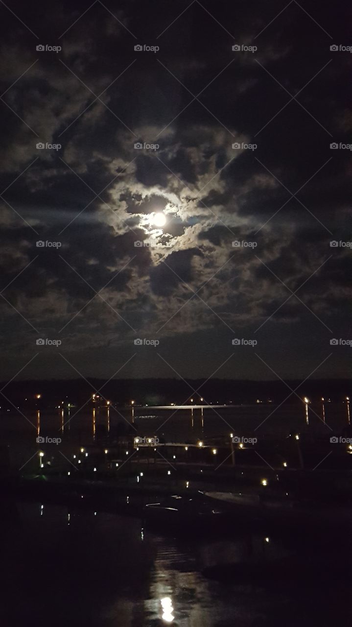 Moon over Conesus  Lake
