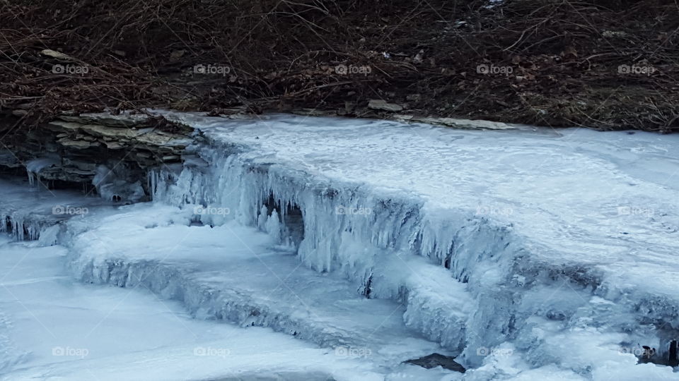 Frozen waterfall