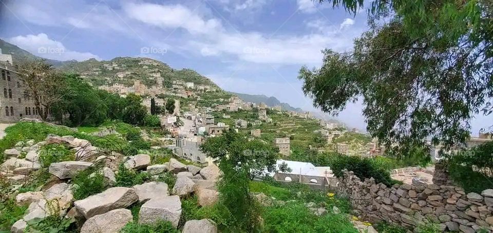 Glory be to God, the magnificent and picturesque view and the natural green trees are a view that is nothing more wonderful than it