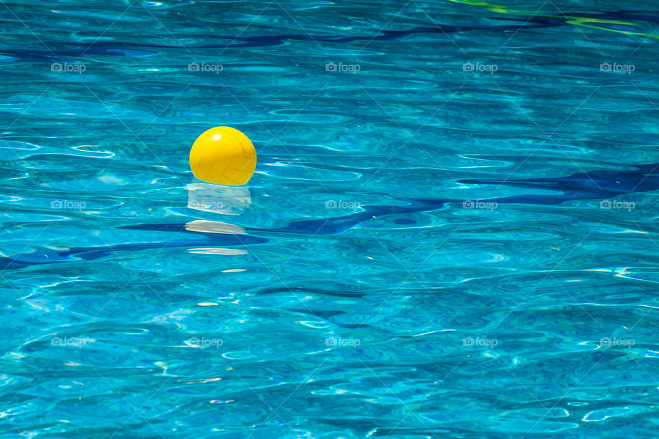 Water polo ball in the pool