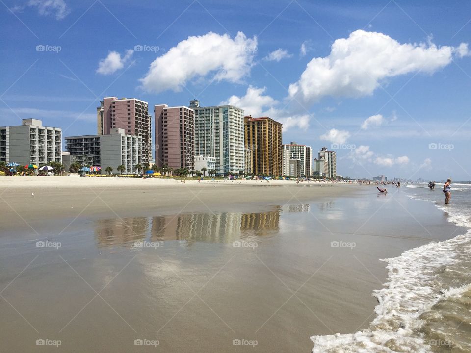 Beach. Myrtle Beach South Carolina also known as the grand strand.