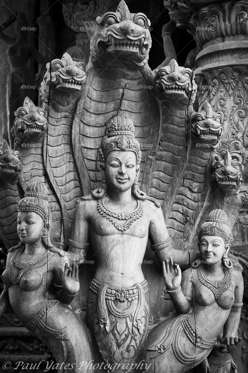 Goddess, Buddha, wood, carving