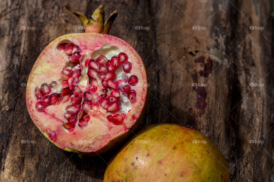 Fresh sliced pomegranate 