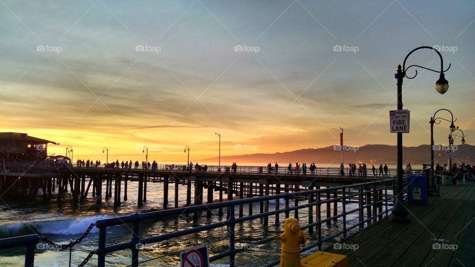 California Santa Monica Pier sunset