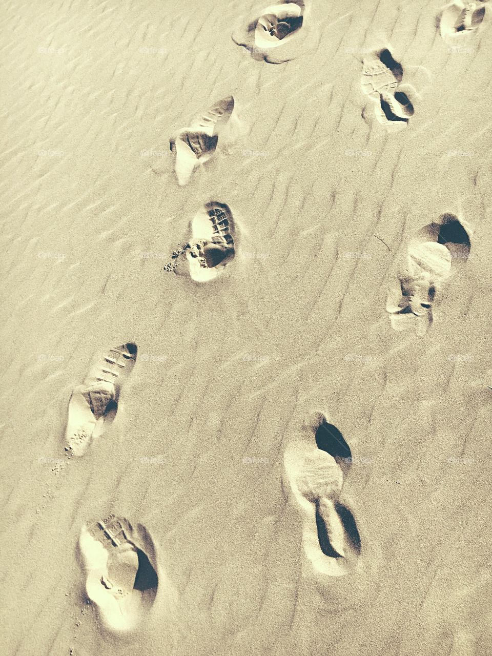 Footprints on sand
