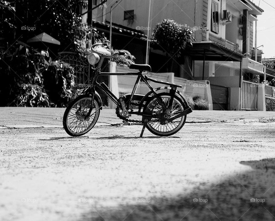 My old bicycle in front of the house