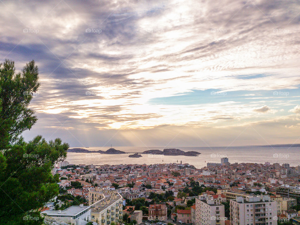 High angle view of Marseille