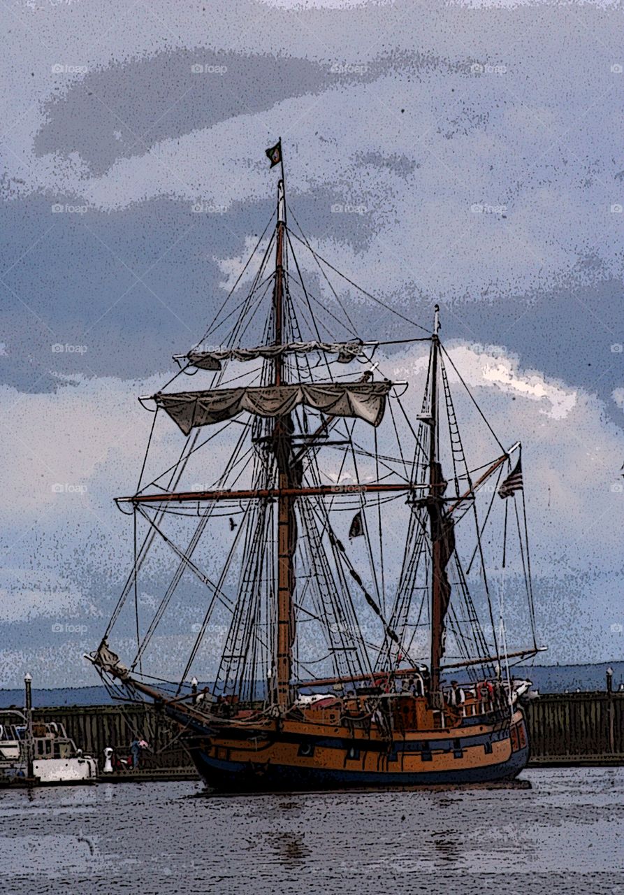 photo of an old time sail ship.  This was taken in Seattle Washington.