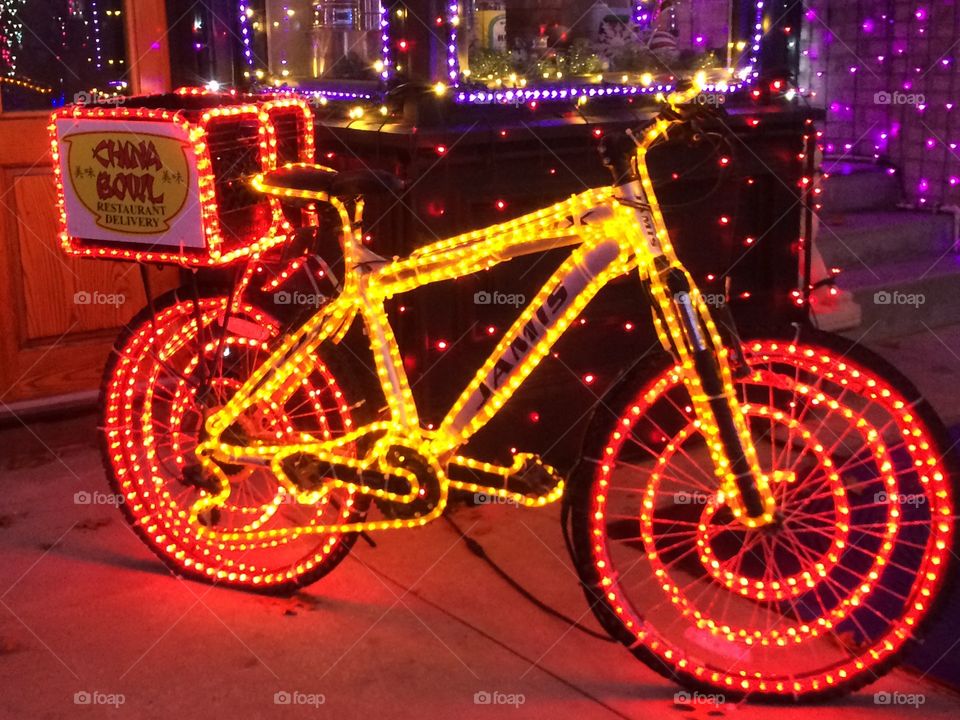Lighted bicycle. Lighted bicycle 