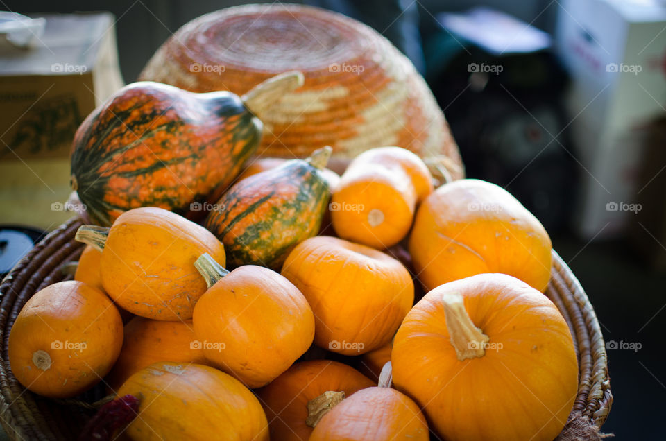 Pumpkins at a farmers market 