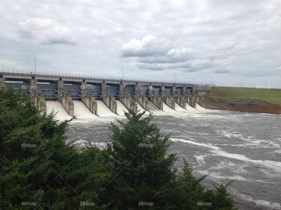 Rush of beauty. Rushing water at Lavon dam