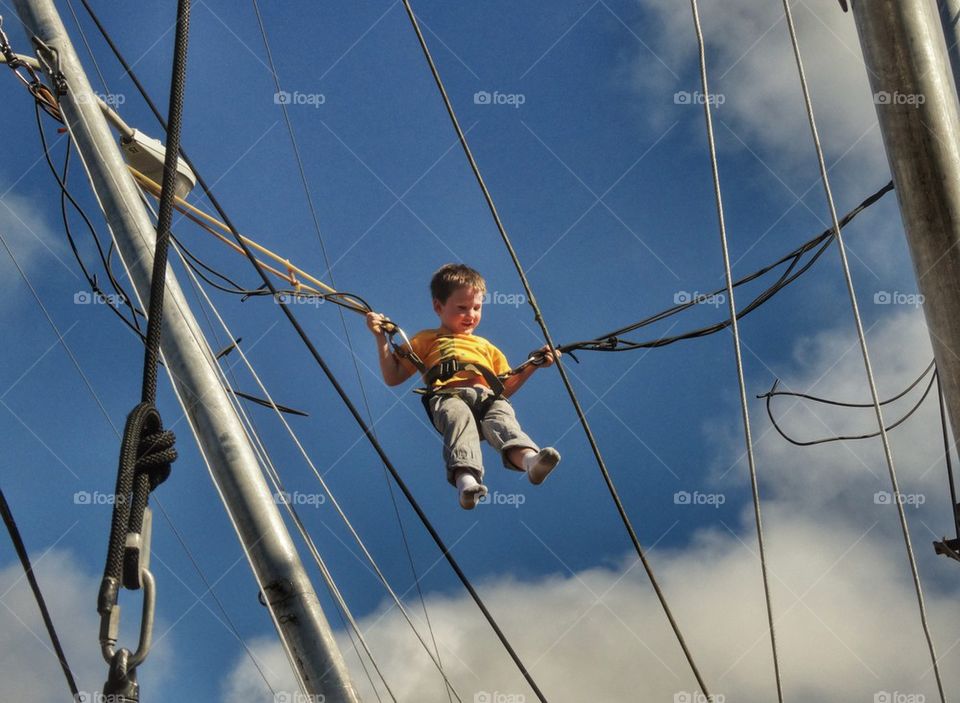 Boy On A Super Trampoline